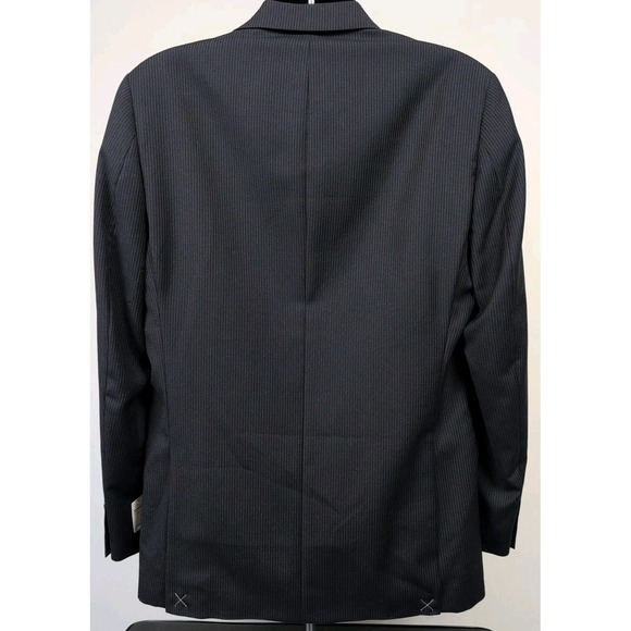 Calvin Klein Suit Mens 40L 34W Navy Pinstripe Wool‎ 2 Piece MLKA2 Malik NWT - Picture 3 of 14